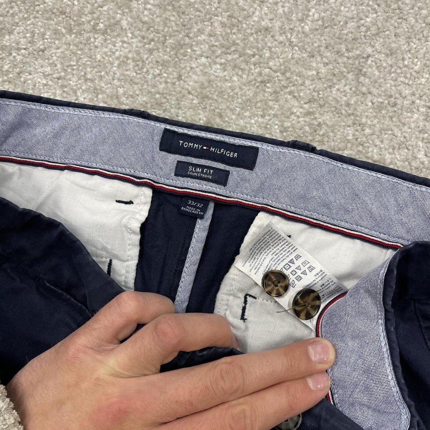 Tommy Hilfiger chino pants summer navy Slim fit smart casual chino trousers