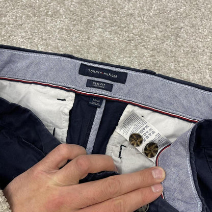 Tommy Hilfiger chino pants summer navy Slim fit smart casual chino trousers