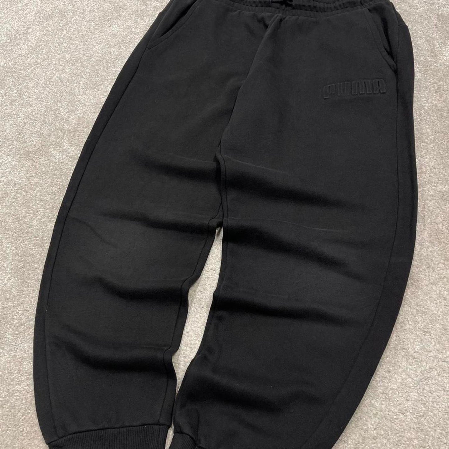 Vintage y2k Puma sweatpants black Loose drawstring gym joggers track pants
