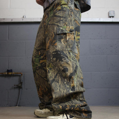 Baggy Mossy Oak realtree camo cargo pants Y2K L khaki Field Staff camouflage utility  hunting