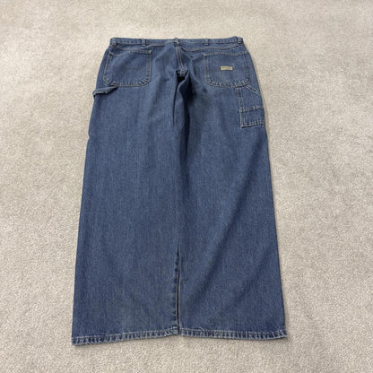 Baggy Wrangler carpenter jeans y2k blue denim Loose leg skater 2000s style cargo pants