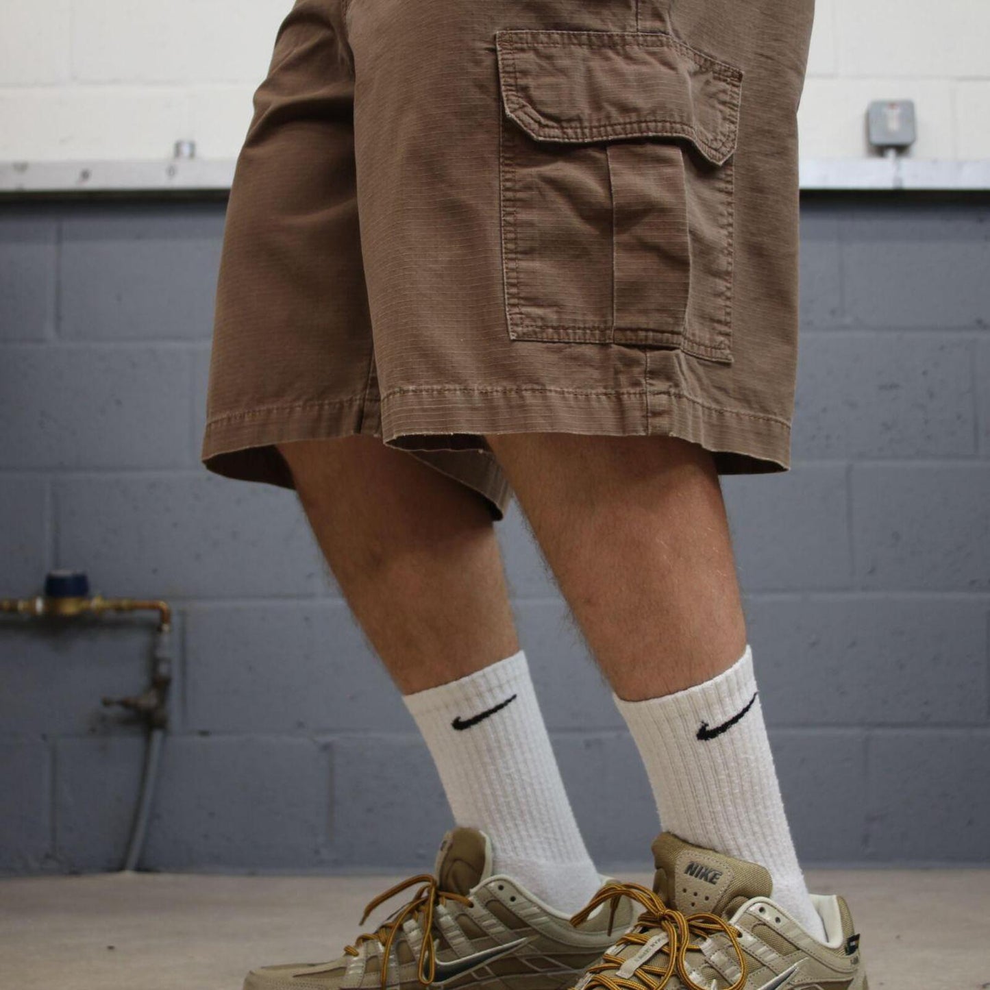 Dickies baggy cargo shorts y2k brown Chino style skater shorts loose leg festival