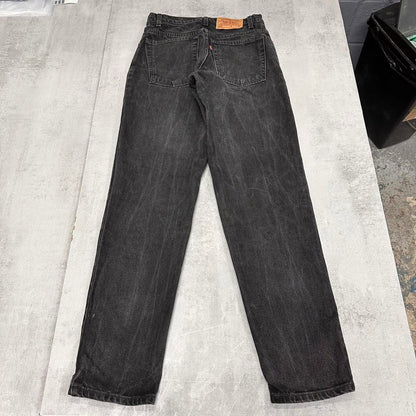 Black Levi's 550 jeans UK 9 (W29) denim relaxed fit tapered leg jeans