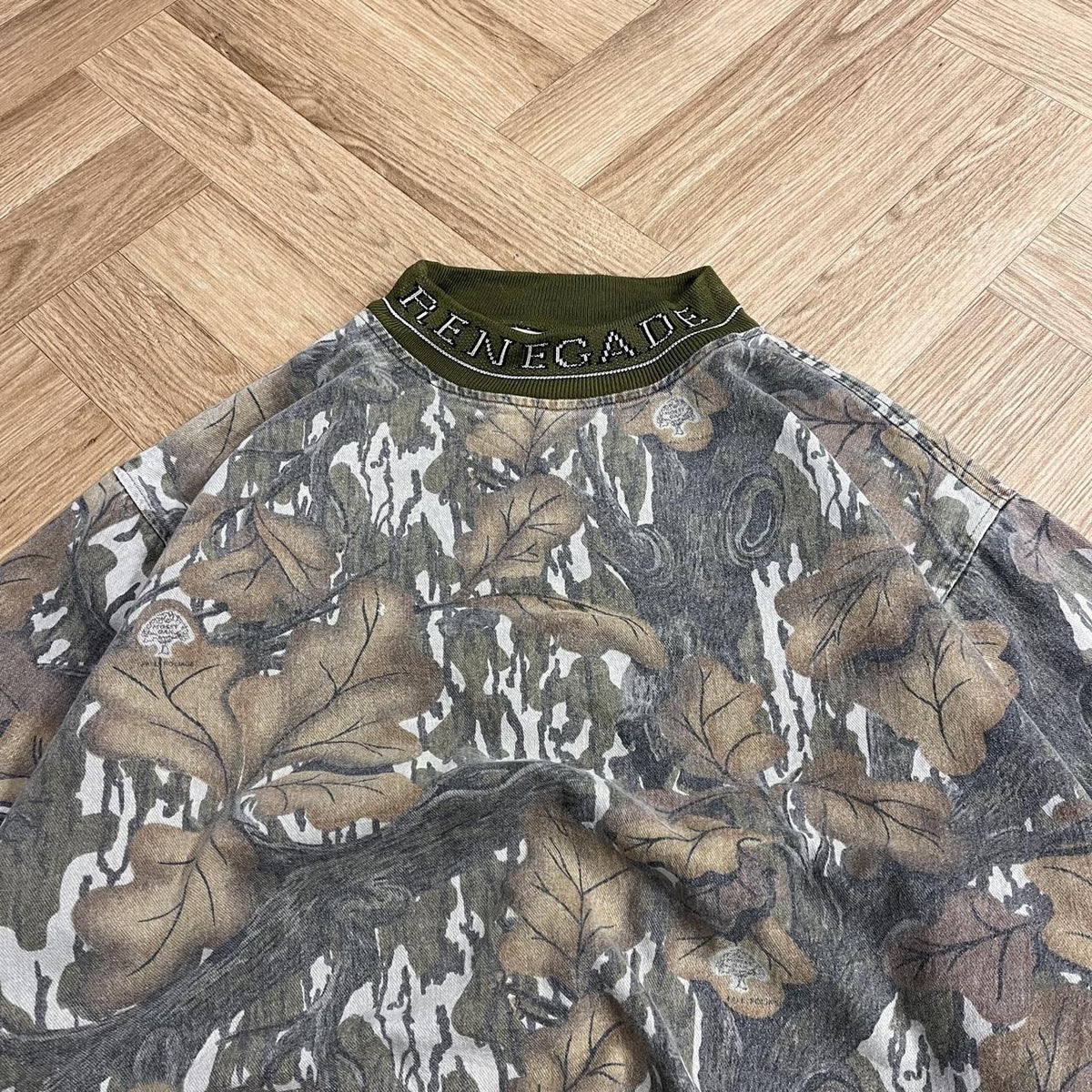 Vintage Renegade camo paintball jersey 90s Boxy fit Mossy Oak camouflage long-sleeved drill top