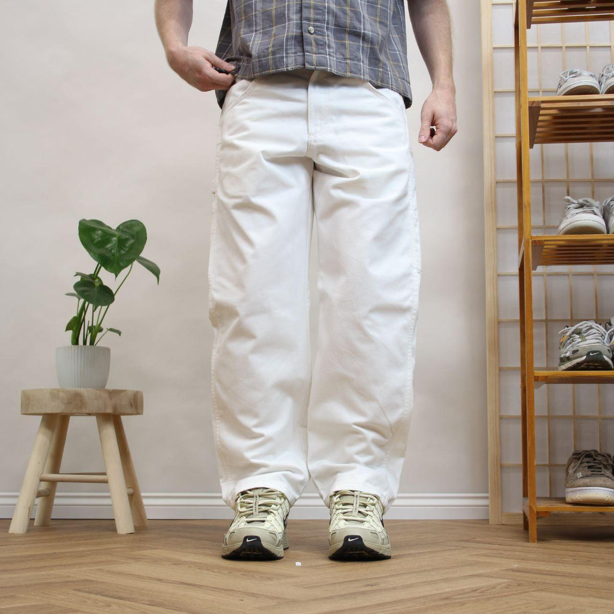 Wrangler carpenter jeans white y2k Loose straight utility workwear skate trousers