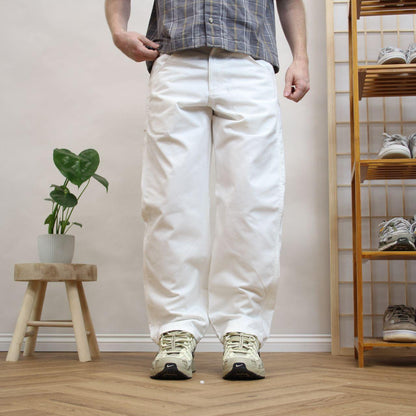 Wrangler carpenter jeans white y2k Loose straight utility workwear skate trousers
