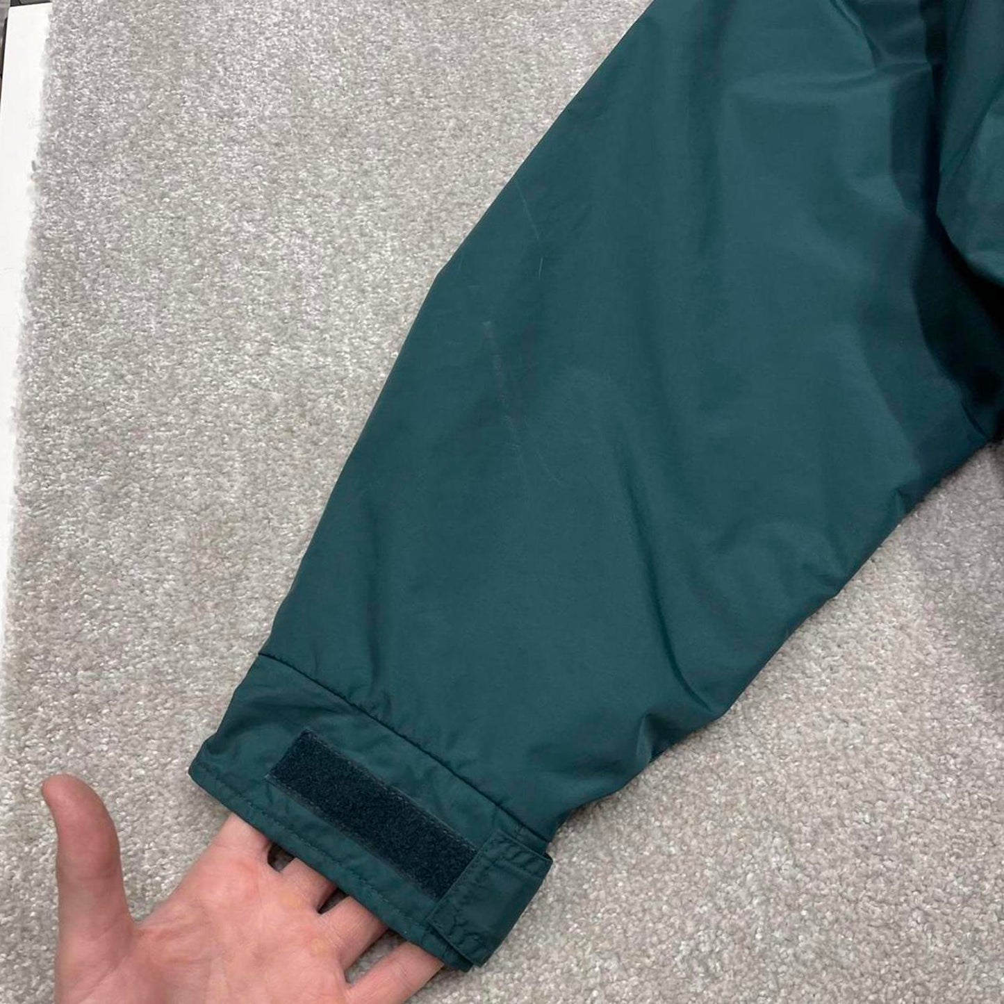 Vintage y2k Columbia technical windbreaker jacket green Zip pockets embroidered logo bomber jacket