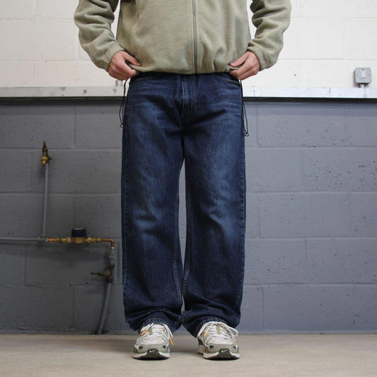 Y2k Levis 505 jeans straight leg W40L32 blue denim 90s style pants red tab logo