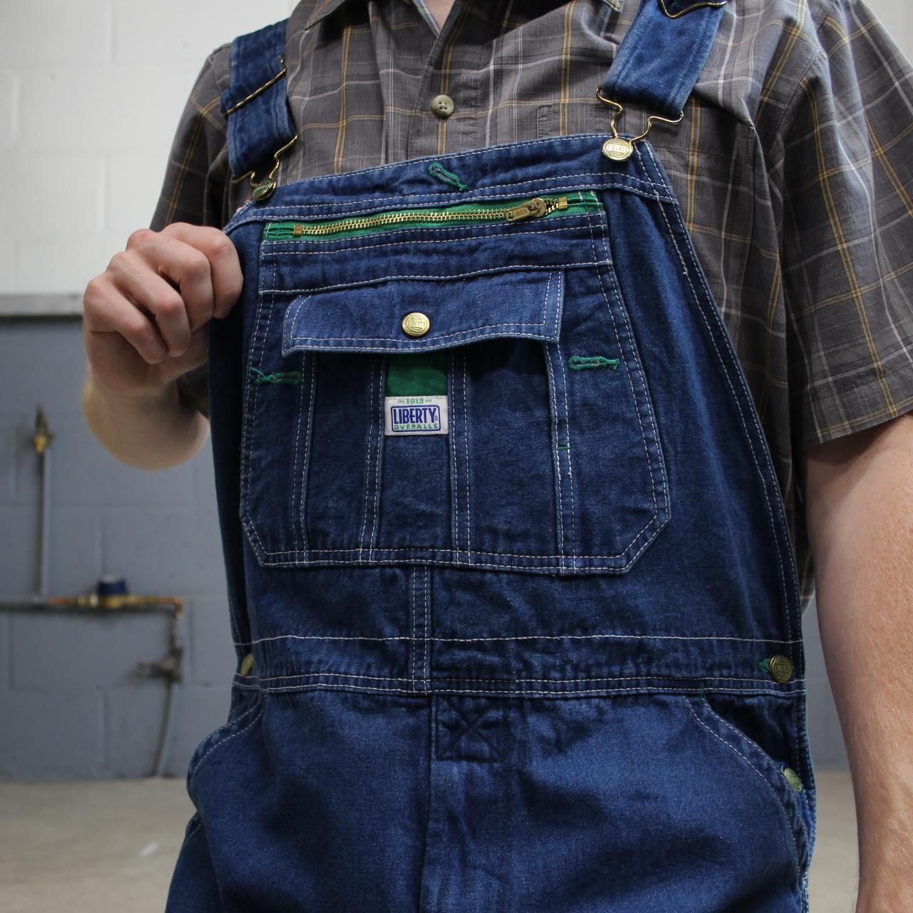 Vintage liberty dungarees 00s denim overalls blue loose leg festival skater wear