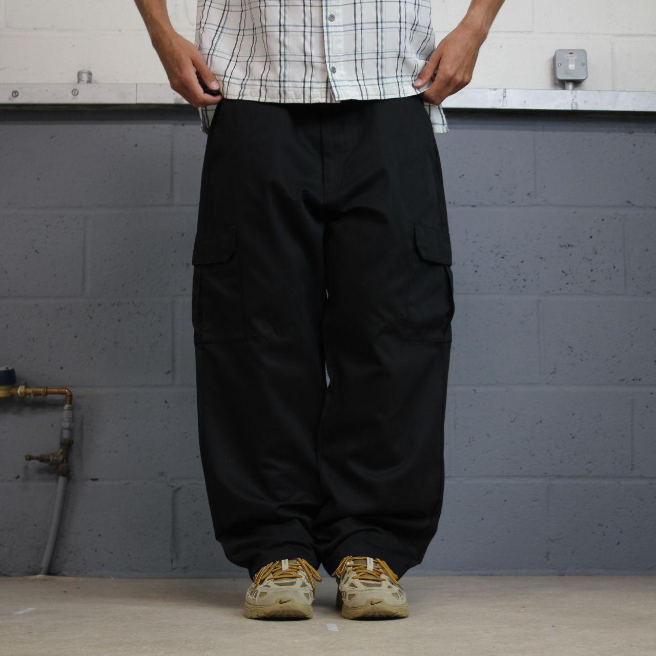 Red Kap vintage baggy cargo pants y2k black Wide leg 2000s style skater work pants