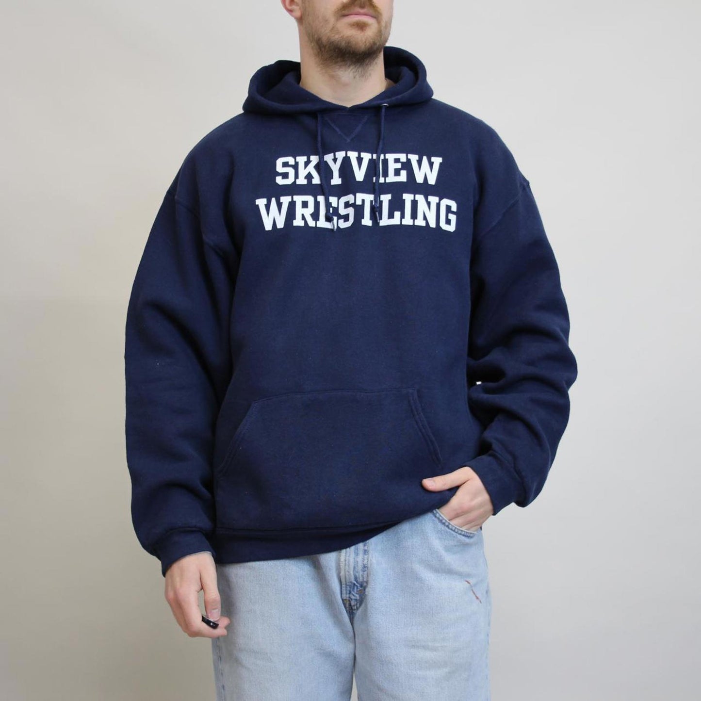 Navy vintage Russell hoodie XXL