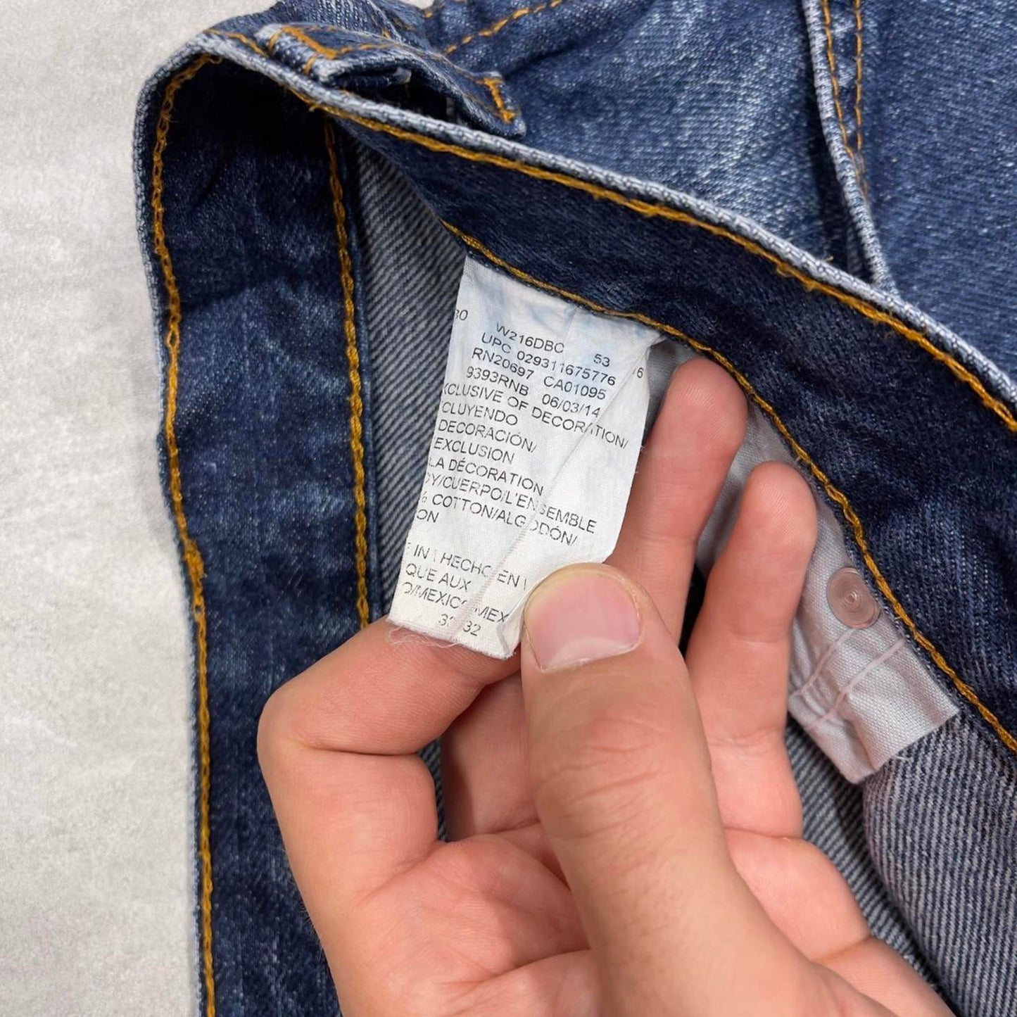 Baggy Dickies jeans skater workwear W38L32 blue denim 90s 5 pocket casual pants American streetwear