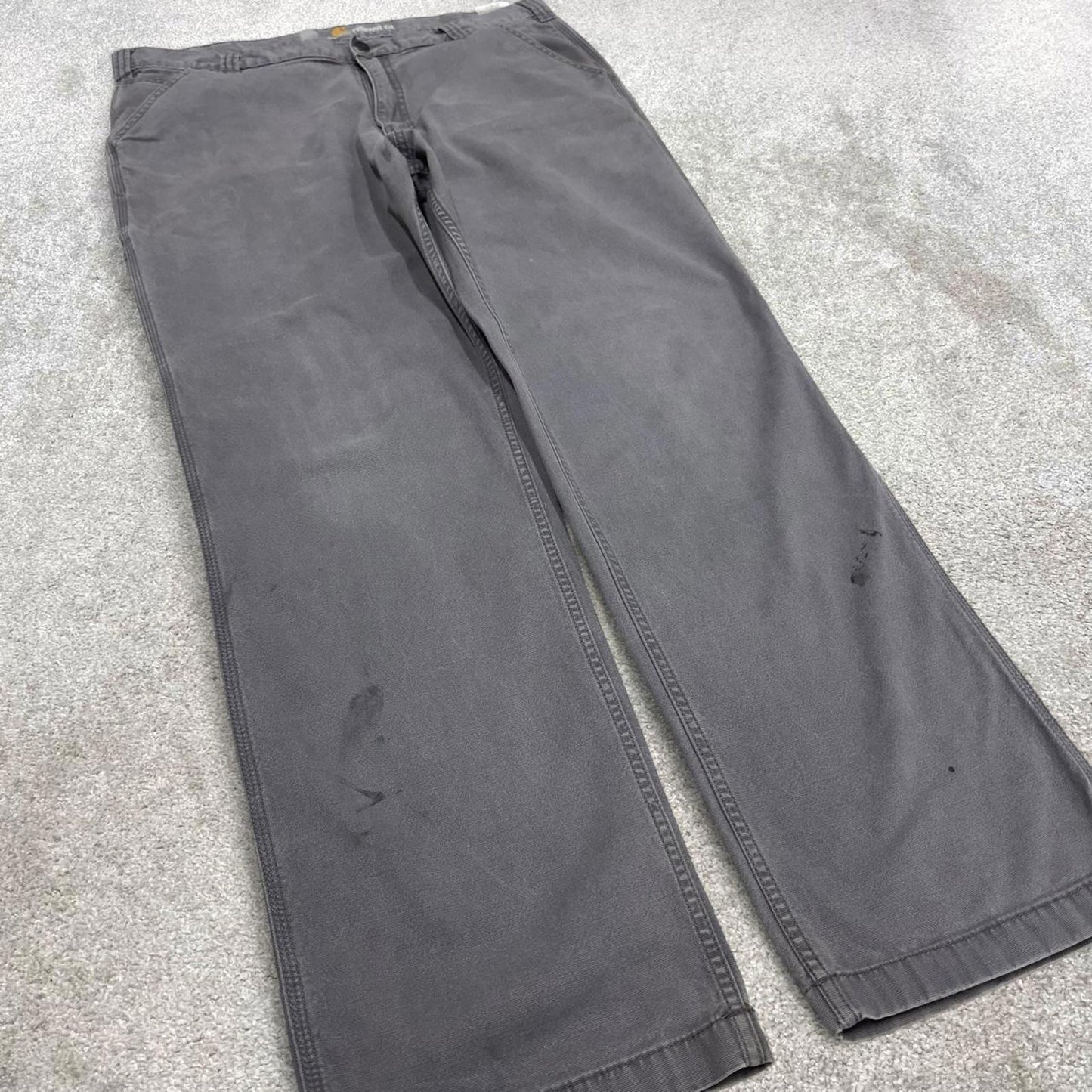 Vintage Carhartt carpenter pants grey 90s skater style W38L32 relaxed carpenters