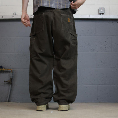 Baggy Carhartt carpenter pants y2k brown Loose fit skater 2000s style workwear cargo pants