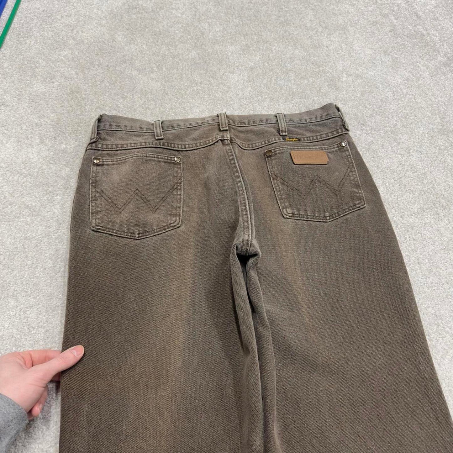 Vintage y2k Wrangler jeans brown Casual style 5 pocket straight leg denim pants