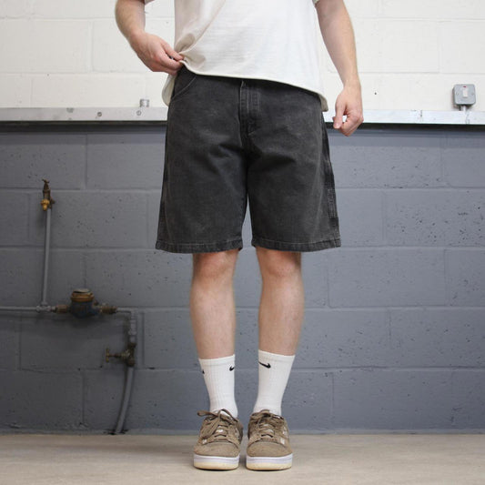Black Wrangler carpenter jorts W31 Loose denim skate style shorts
