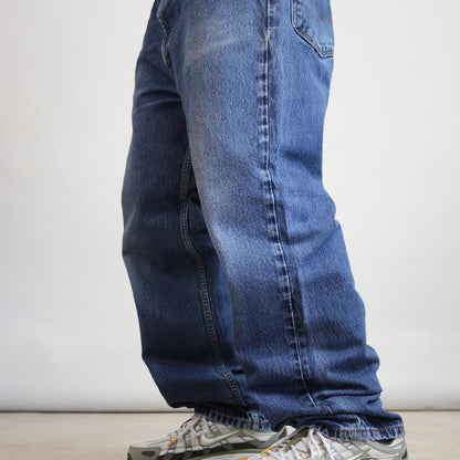 Baggy blue Levis 550 jeans W40L32 skater 90s style jeans red tab logo