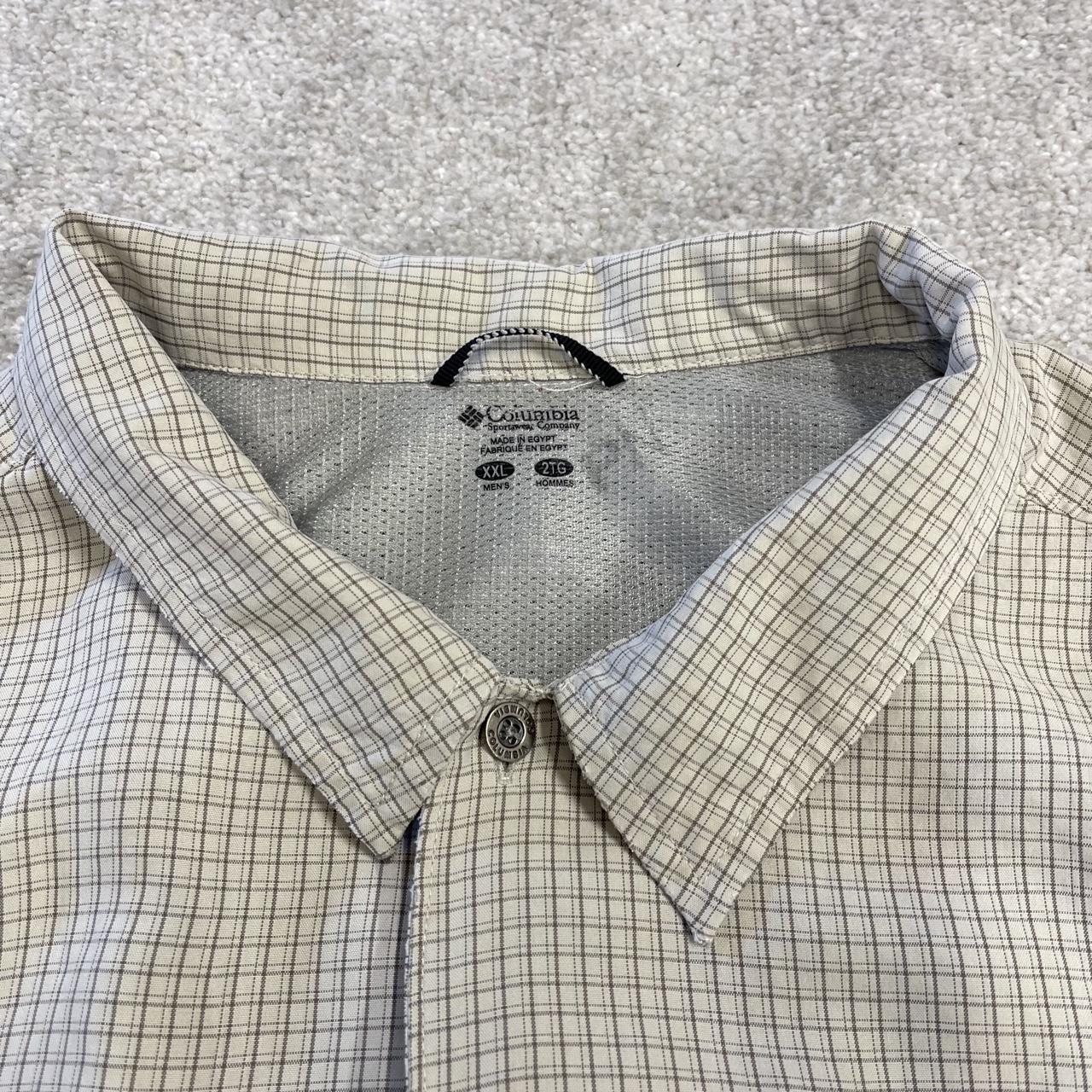 Columbia checkered short sleeve shirt boxy beige Y2K surf style check shirt summer festival