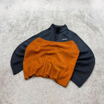 Orange Columbia technical fleece Medium y2k style snap T autumn popper pull over