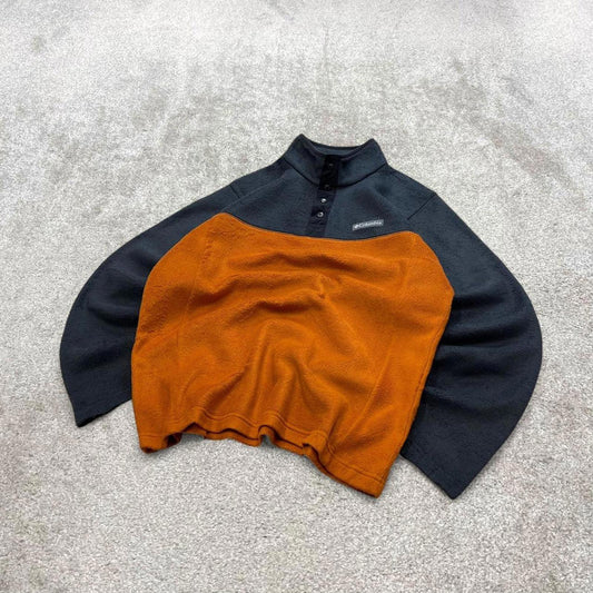 Orange Columbia technical fleece Medium y2k style snap T autumn popper pull over
