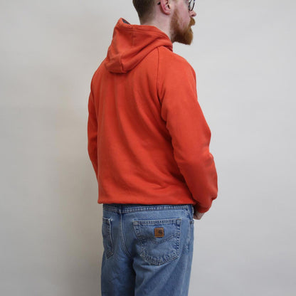 Orange Adidas hoodie S y2k pullover jumper embroidered logo
