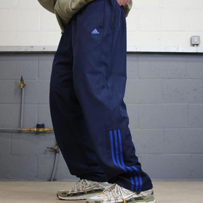 00s y2k Adidas tracksuit bottoms XL navy loose sporty style trackies side stripe track pants