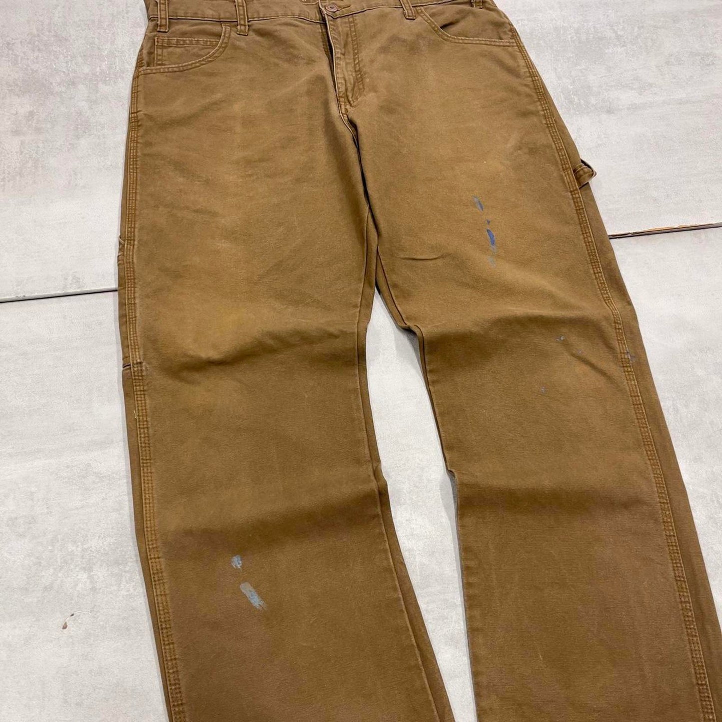 00s Dickies carpenter jeans workwear W36L30 90s skate style brown canvas relaxed cargos casual wear