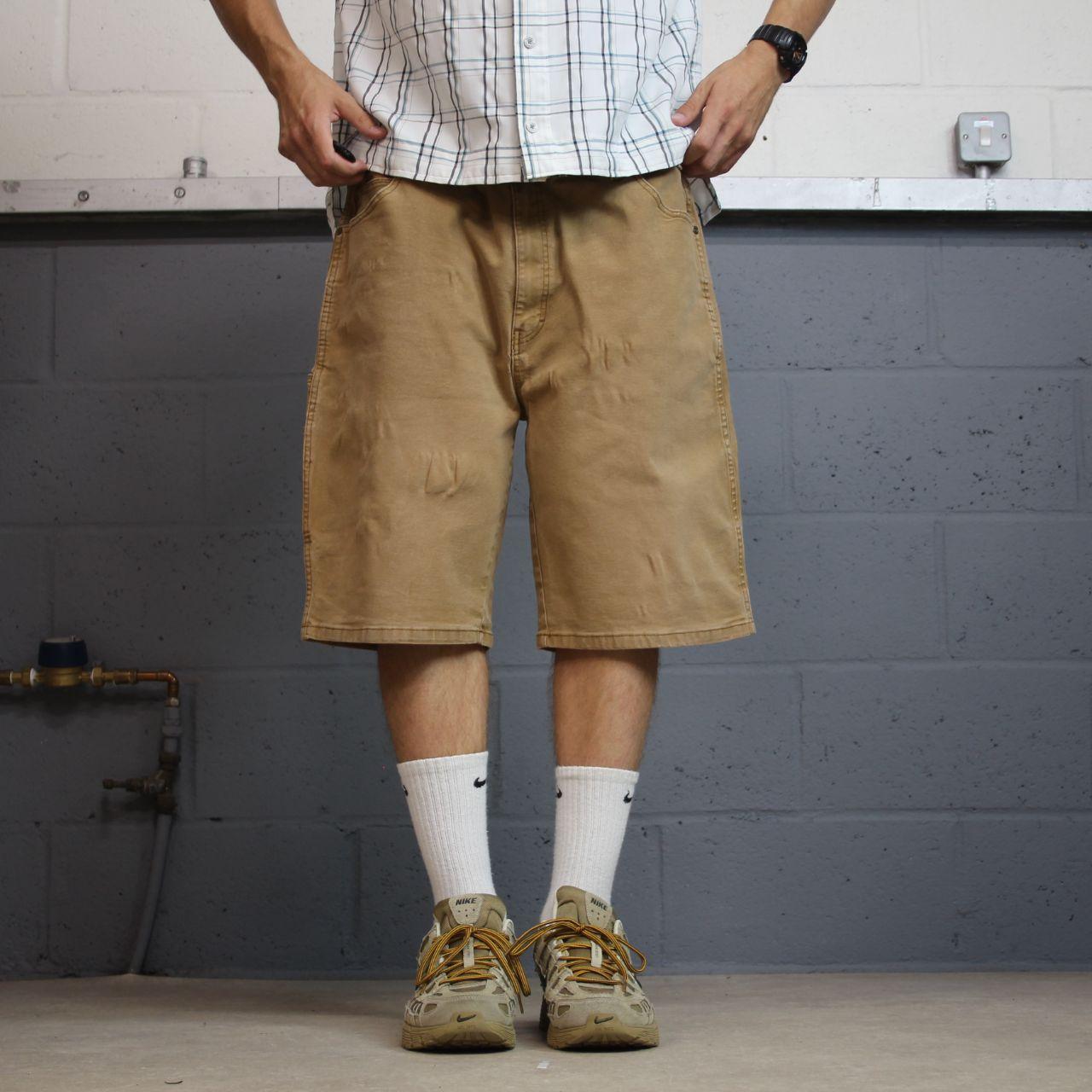 Dickies carpenter shorts y2k cargo tan Loose canvas skate style cargo shorts