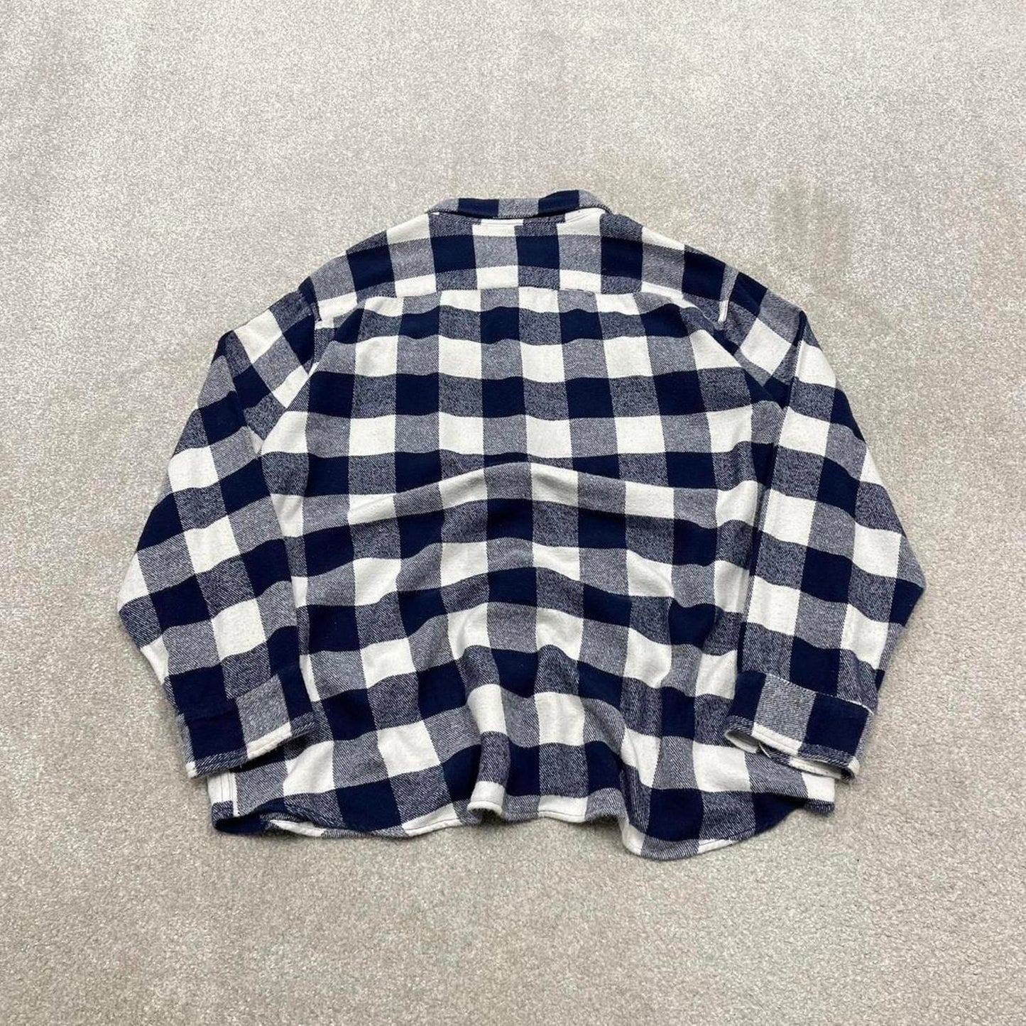 Lee checkered flannel overshirt autumnal XXL navy white men's plaid long sleeve thick button up y2k
