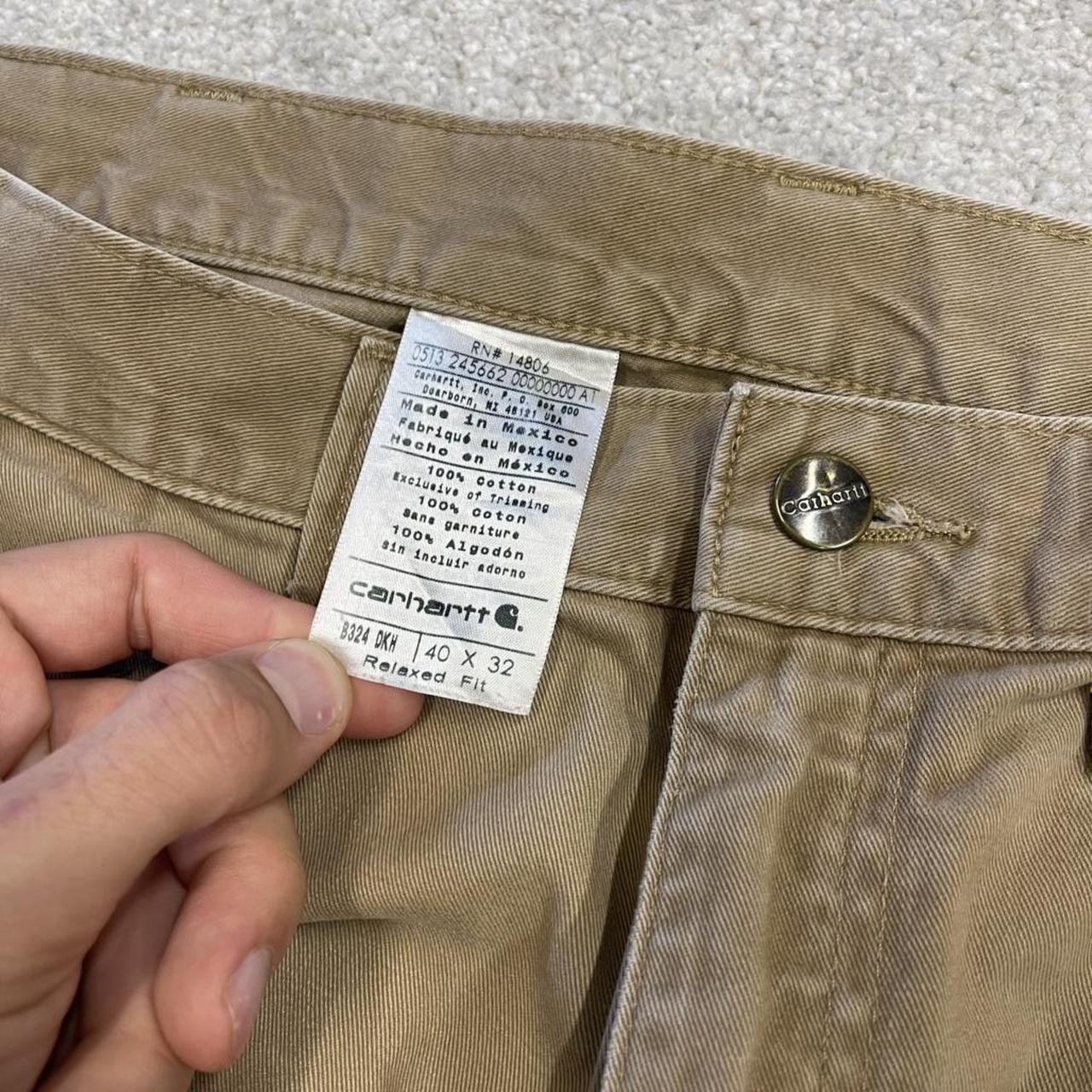 Carhartt carpenter shorts y2k tan Loose skater style canvas cargo work jorts