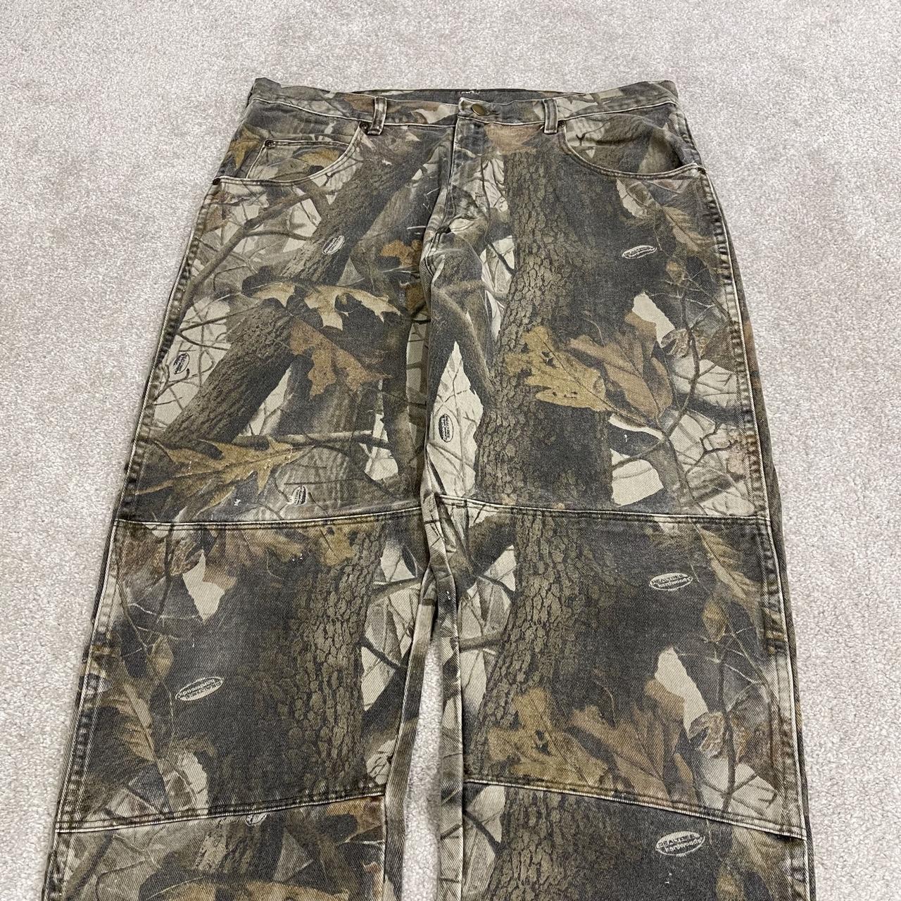 Vintage Realtree Wrangler double knee camo jeans y2k khaki camouflage hunting utility trousers
