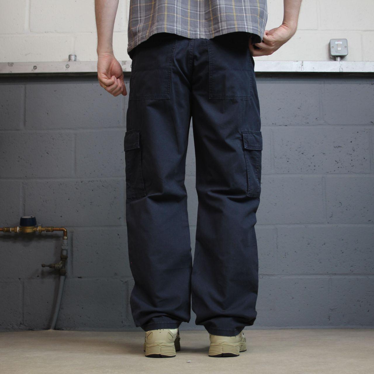 Wrangler chino cargo pants y2k W32L32 navy Straight leg skater work pants