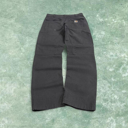 Carhartt jeans canvas work pants grey Relaxed fit workwear pants white patch logo