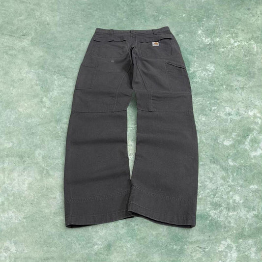 Carhartt jeans canvas work pants grey Relaxed fit workwear pants white patch logo