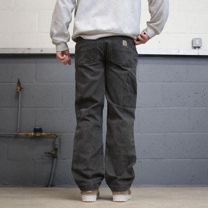 Y2K Carhartt carpenter jeans grey Loose relaxed fit skate style workwear cargo pants