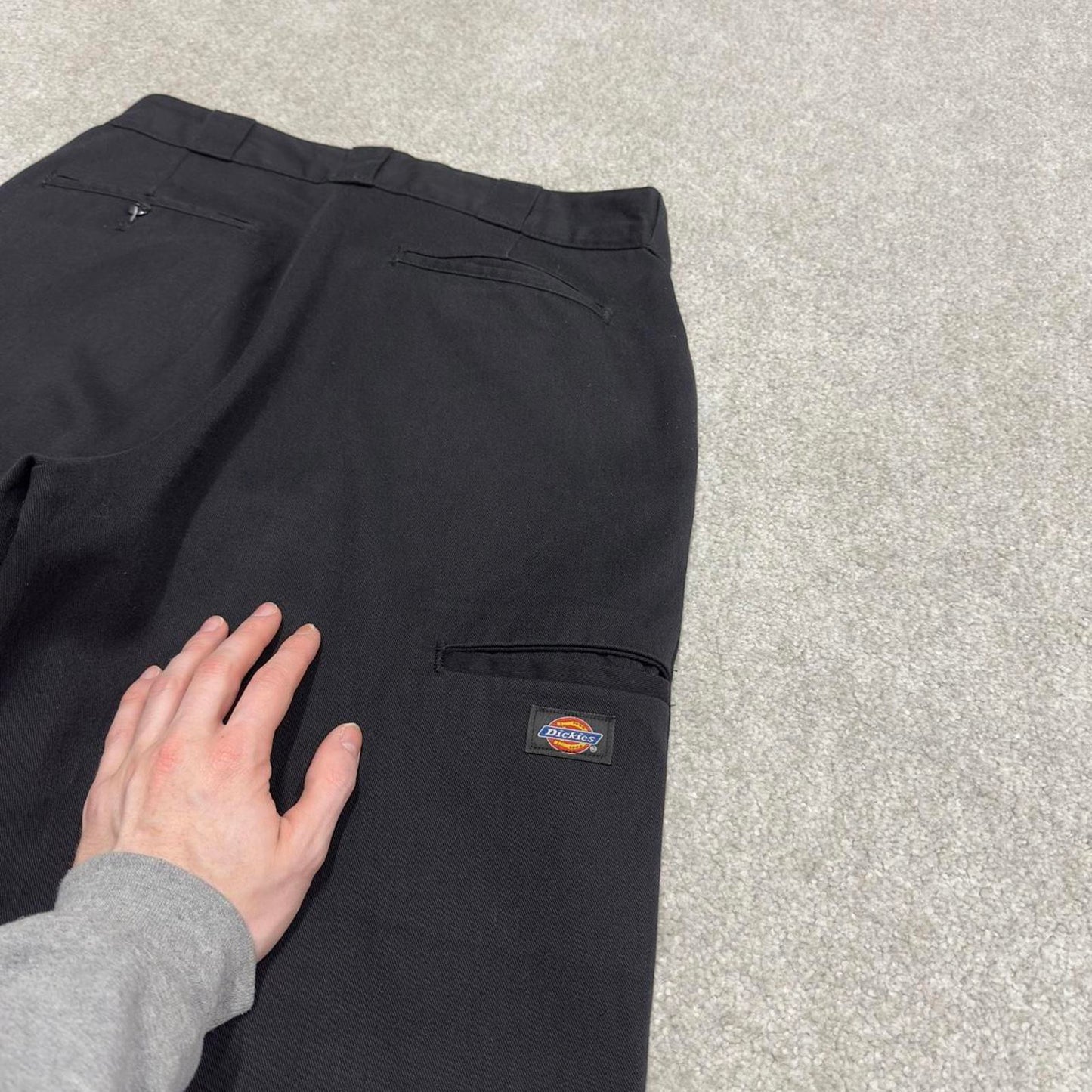 Y2k baggy fit Dickies double knee work pants black Loose leg chino style skate trousers