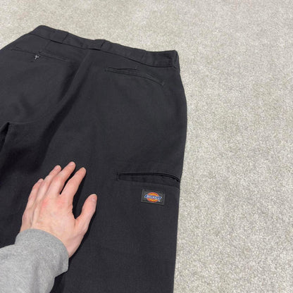 Y2k baggy fit Dickies double knee work pants black Loose leg chino style skate trousers