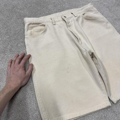 Wrangler denim shorts y2k off white Loose thick denim skater style summer jorts