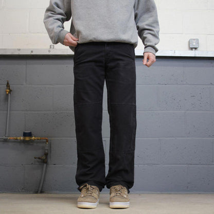 Y2K Dickies double knee carpenter jeans faded black Canvasy flex workwear skater cargos utility