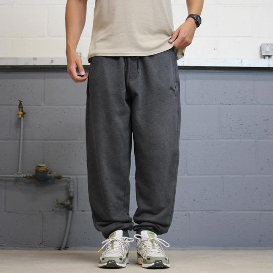 Y2k Puma tracksuit bottoms XXL men's grey joggers sports gym wear casual streetwear trackies comfort