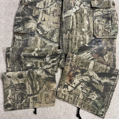 Mossy Oak baggy camo cargo pants Y2K W32L32 khaki Wide leg camouflage loose hunting utility trousers