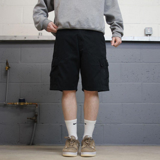 Y2k Wrangler cargo chino shorts black Loose skater style summer festival shorts