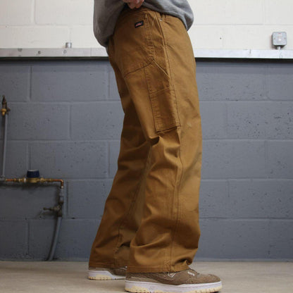 Dickies carpenter jeans loose faded tan Loose canvas skate style cargo work pants
