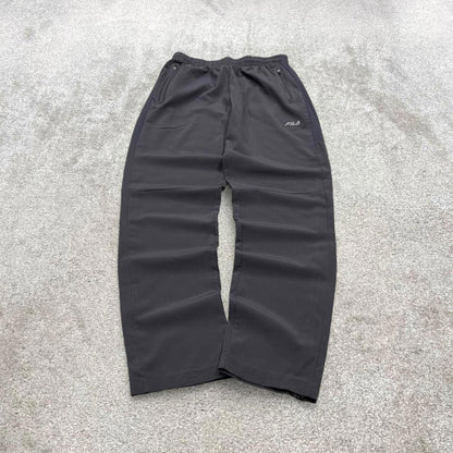 Y2k FILA tracksuit bottoms grey Floaty leg print logo gym track pants