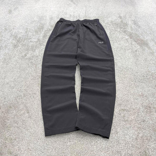 Y2k FILA tracksuit bottoms grey Floaty leg print logo gym track pants