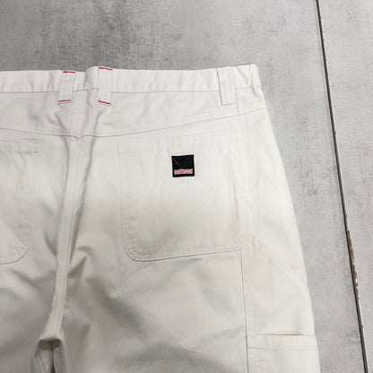 Craftsman carpenter trousers W42L32 white baggy 90s skate style painters cargo pants