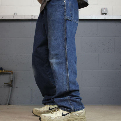 Wrangler carpenter jeans y2k blue loose leg denim Loose straight skater 2000s style cargo pants
