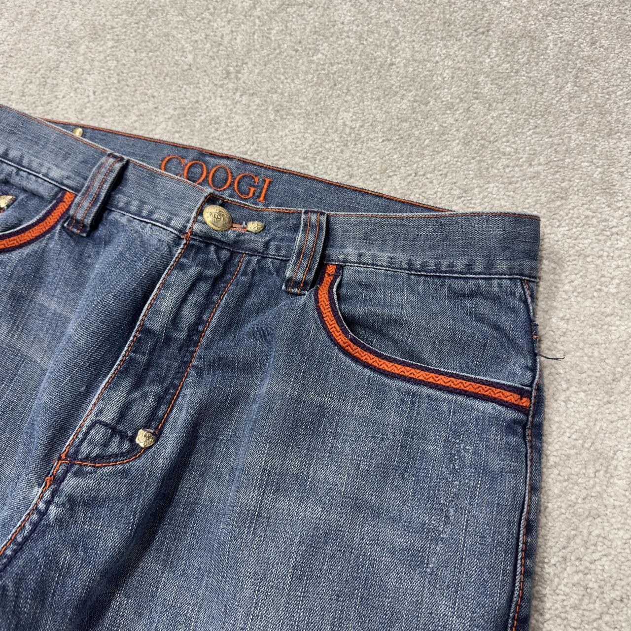 COOGI embroidered baggy jeans y2k W38L32 blue Large embroidered COOGI country club loose leg skater