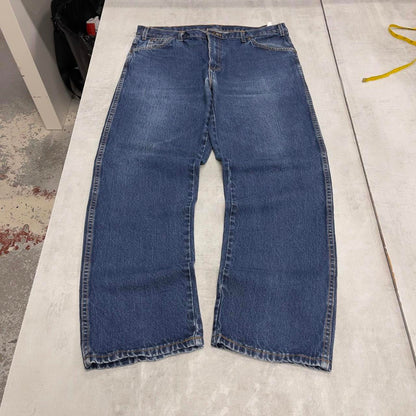 Baggy Dickies jeans skater workwear W38L32 blue denim 90s 5 pocket casual pants American streetwear