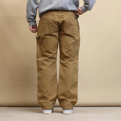 Tan Dickies carpenter jeans W36L30 loose canvas 90s style skater cargos